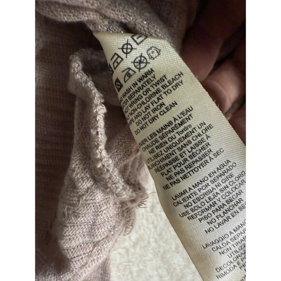 Free People Dusty Pink Sequin Oversized Sweater Small Boho‎ Fairy Cottage - Picture 9 of 9